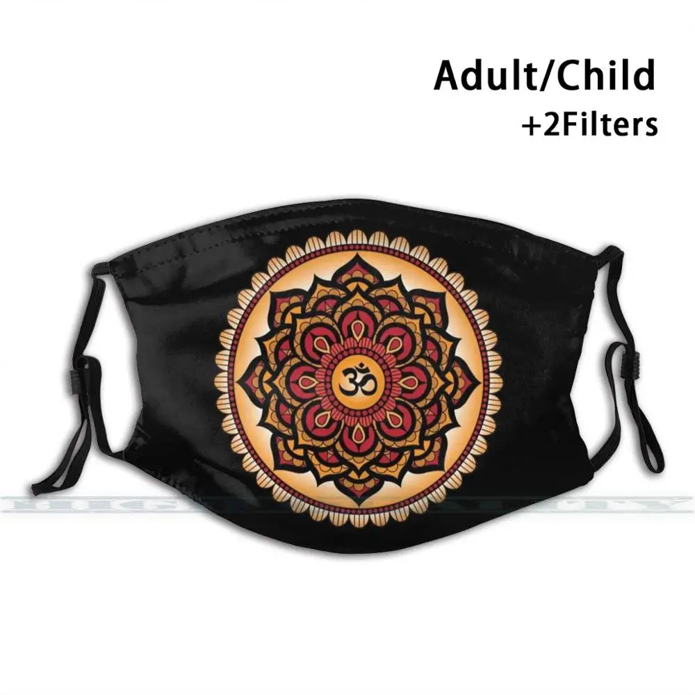 

Om Energetic Mandala Dustproof Non-Disposable Mouth Face Mask Pm2.5 Filters For Child Adult Mandala Om Sacred Geometry Lotus
