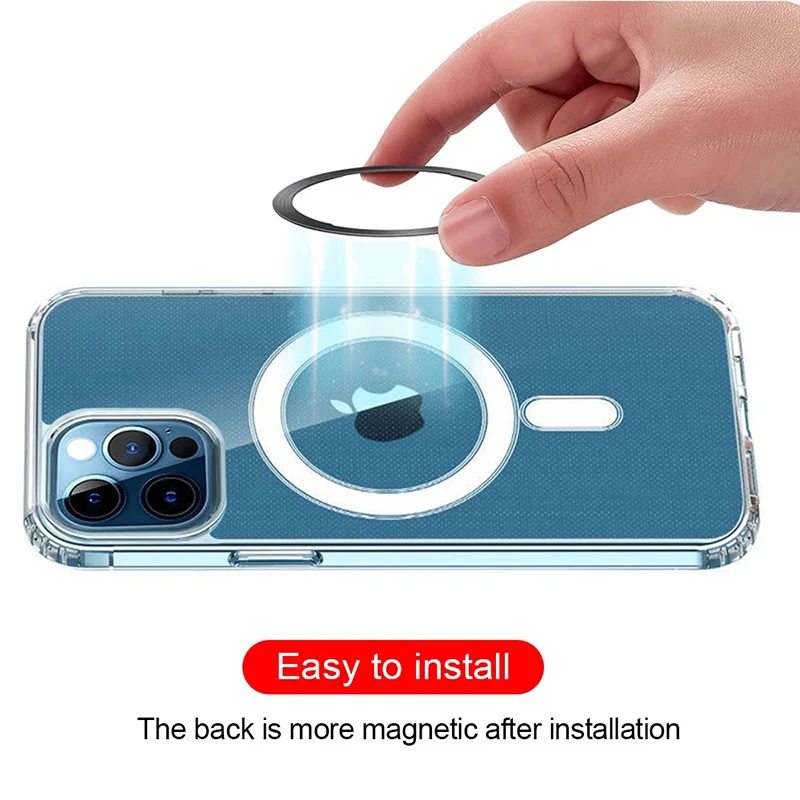 For iPhone 13 Pro Max Samsung S21 Magsafe Magnetic Plate Ring Universal Metal Sticker Wireless Charger Phone Car Holder Plat | Мобильные