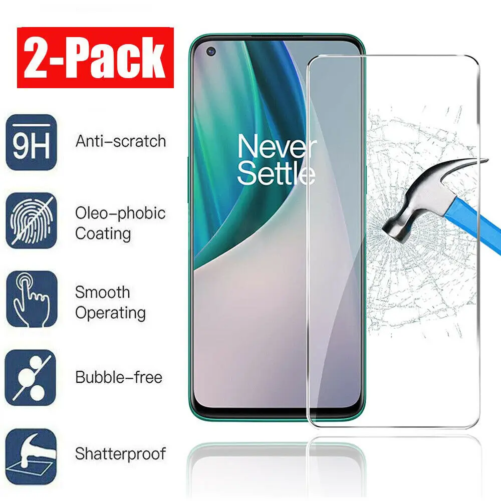 

2-Pack For OnePlus 6T 7 7T 8T 9 9R Nord N10 N100 Screen Protector Tempered Glass,Touch Sensitive,Case Friendly,9H Hardness