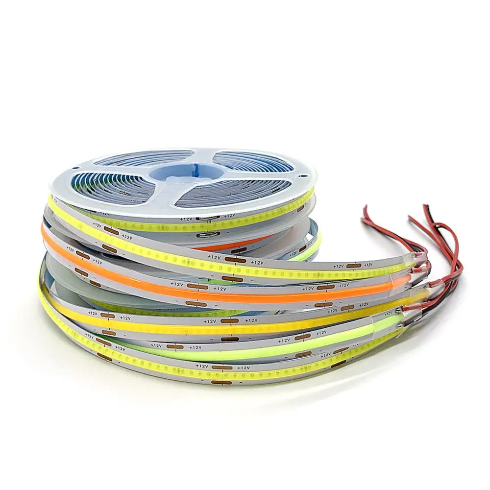 

SZYOUMY 12 В постоянного тока COB Светодиодная лента 10 мм высокая плотность 300 светодиодов Гибкая светильник с регулируемой яркостью FOB линейная л...