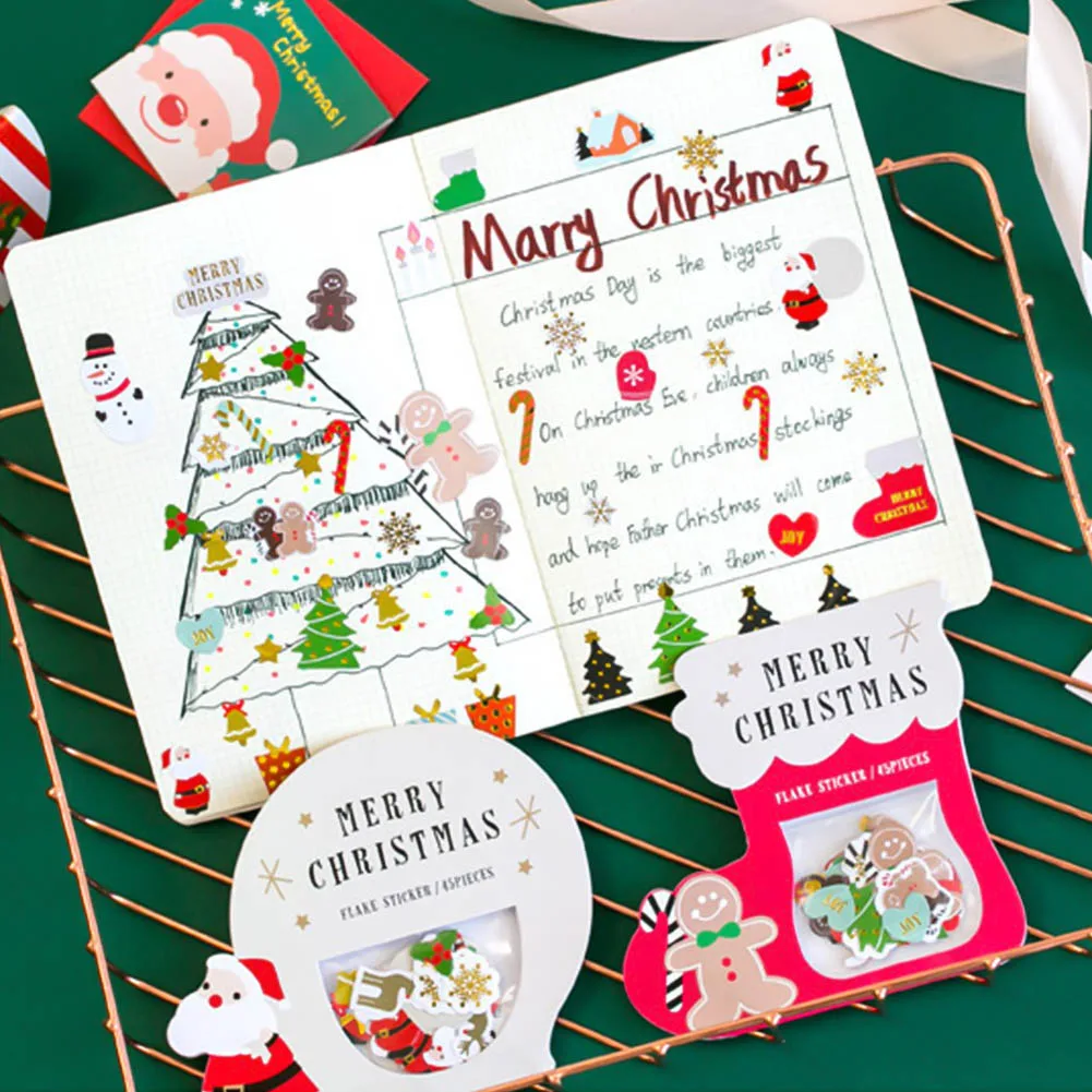 Наклейки для дневника с Санта Клаусом имбирем снеговиком рождественской