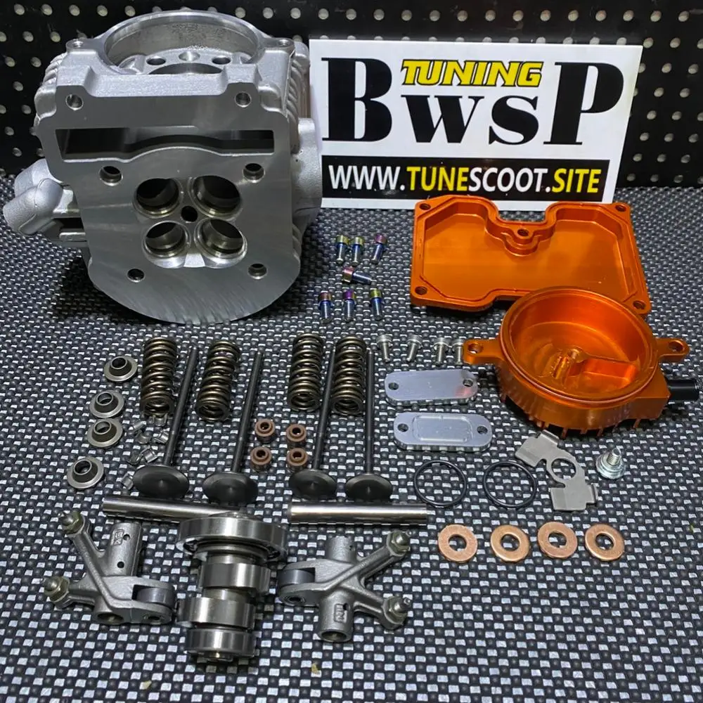 Головка цилиндра 4х клапанная (23*26 клапана) для Yamaha RS 100 BWS125 CYGNUS X 125 MIO RSZ100 гоночная