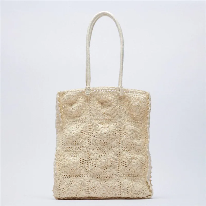 

Hollow String Woven Tote Women Shoulder Bag Brands Rope Women's Handbag Shopper Bags for Women 2021 Designer Summer Clutch Purse