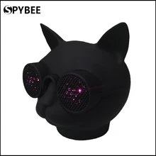 Fashion Cat Head Bluetooth Speaker Portable Music Wireless Speaker with Colorful Led Light 3D Stereo Subwoofer Support TF Card