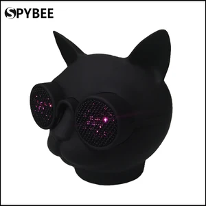 fashion cat head bluetooth speaker portable music wireless speaker with colorful led light 3d stereo subwoofer support tf card free global shipping