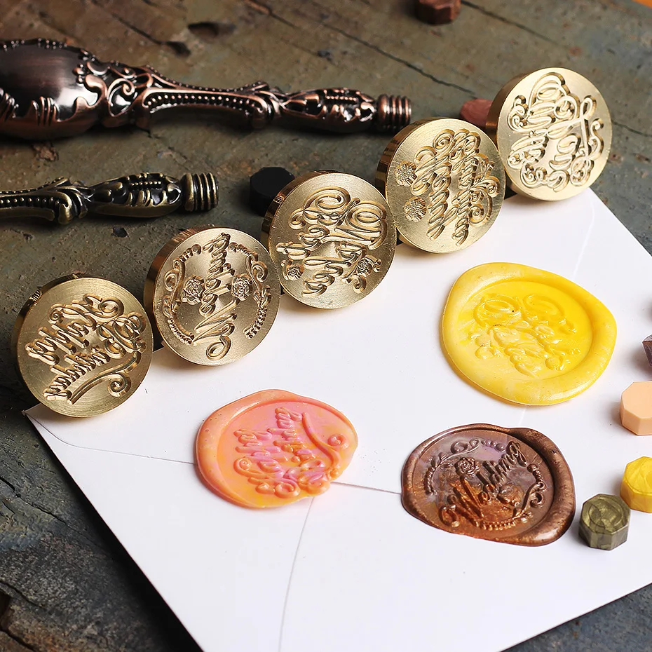 Retro Antique Paint Seal Metal Wax Stamp Scrapbooking Stamps HEAD Wedding Decorative Invitation Plant flowers Lacquer seal | Дом и сад