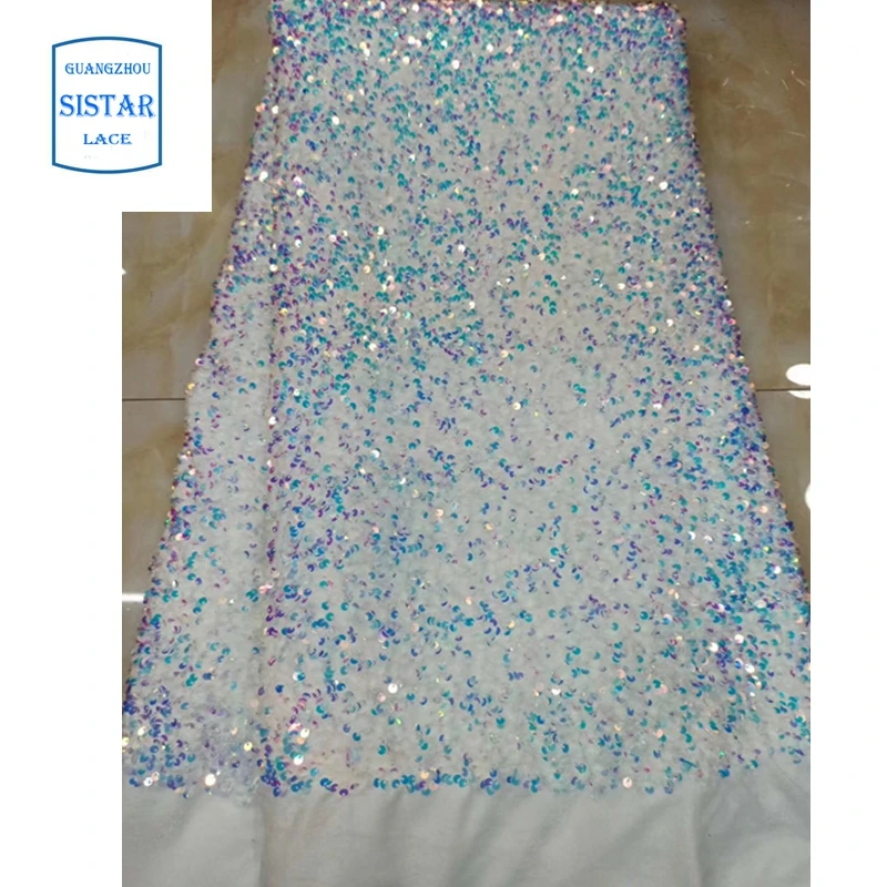 Оптовая продажа Высококачественная полностью блестящая французская кружевная