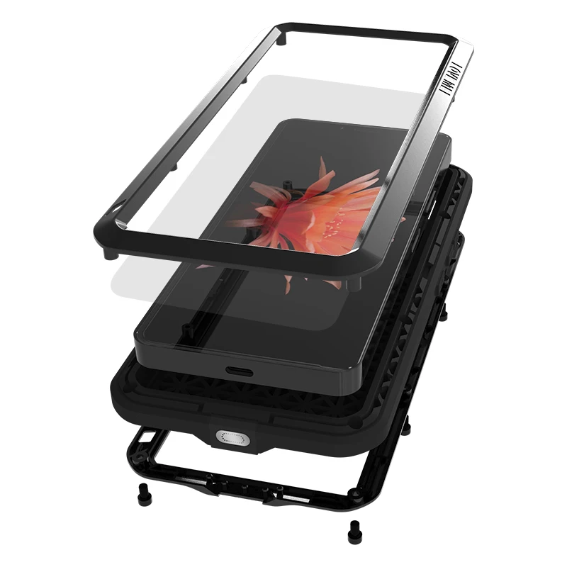 

360 Full Protection Aluminum Armor Alloy Metal Tempered Glass Phone Case for Sony Xperia 10 ll Shockproof Water Resistant Cover