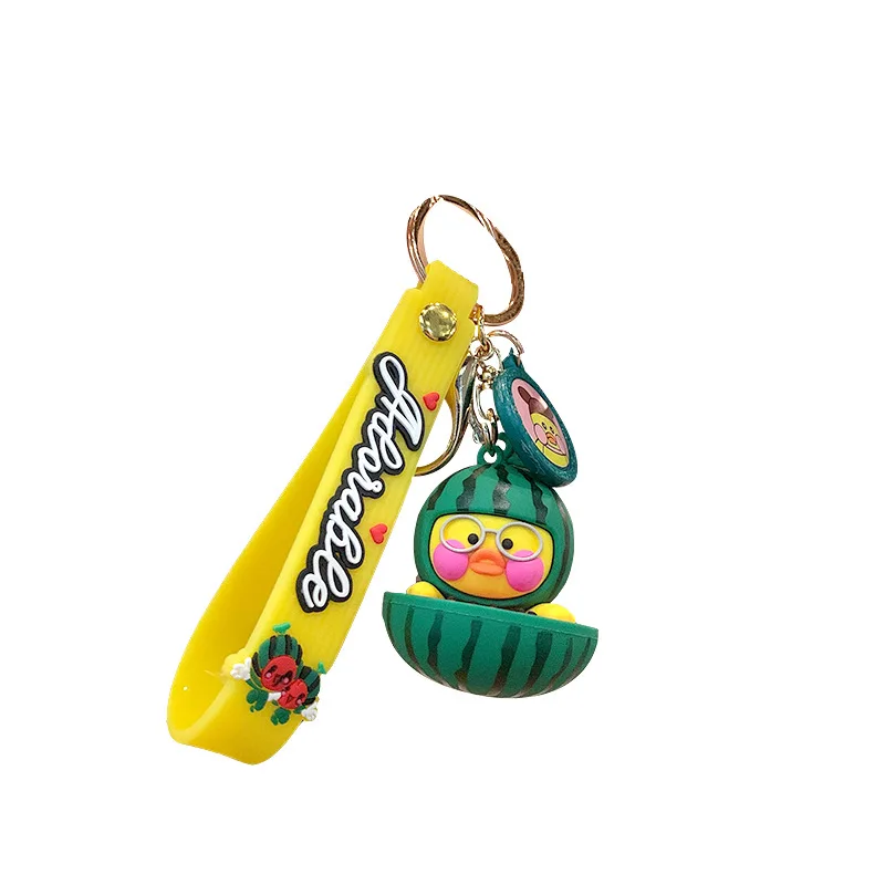 

Cute Fruit Duck Keychain Simple Fashion Cartoon Animal Key Chains For Women Couple Bag Car Pendant Keyring Accessories Gift