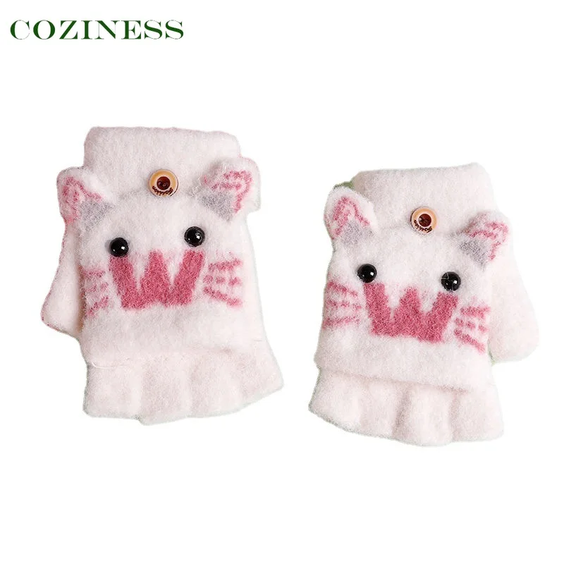 

COZINESS Children Gloves Clamshell Princess Cute Winter Keep Warm Mittens Baby Elementary School Kindergarten Writing Gloves