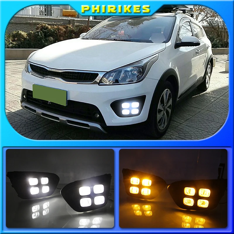 

Car 12V DRL Day Lights Lamp For Russia KIA RIO X-Line 2018 Highlight Auto Driving Daytime Running Lights on Car DRL Super Bright