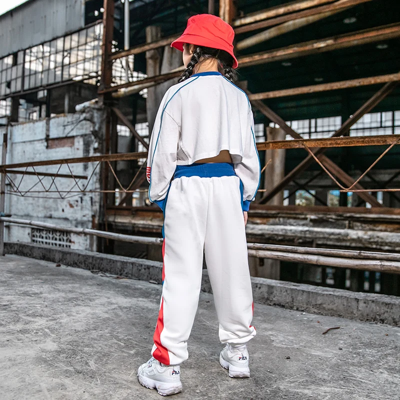 Новейший танцевальный костюм в стиле хип-хоп Детская уличная одежда для девочек