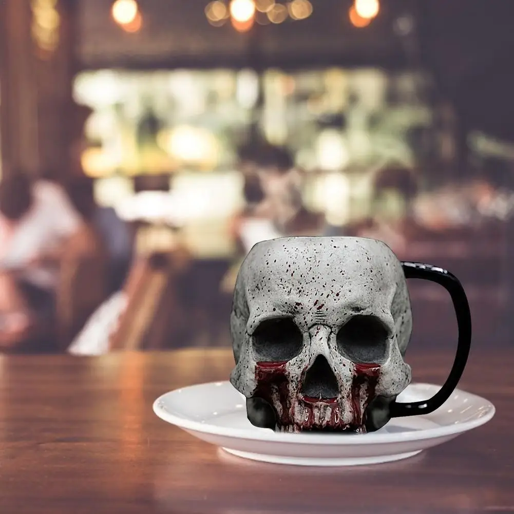 Кружка с черепом на Хэллоуин со страшной головкой украшение для стола домашнее