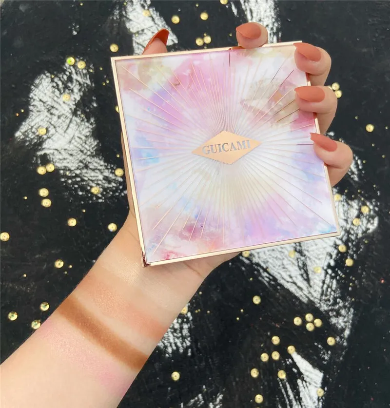 Палитра для макияжа с блестками голографический Блестящий бронзер осветитель