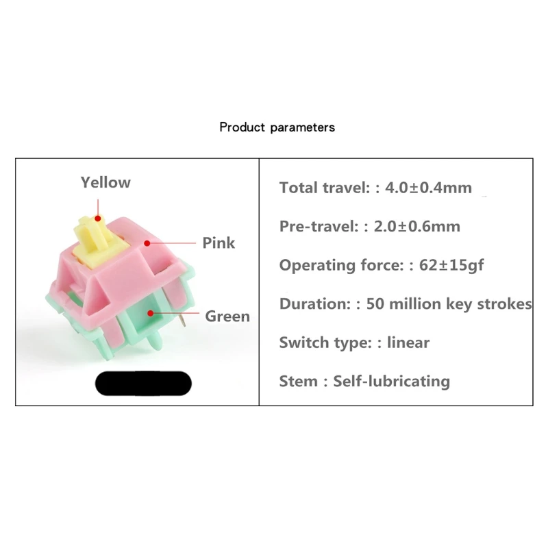 

3XUE 1PC Keyfirst Cream Switch Shaft Gateron Foundry Linear For Mechanical Keyboard MX Switch Shaft Adjust