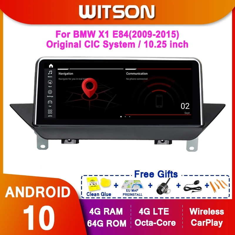 Мультимедийная система WITSON Android 10 0 8 ядер для BMW X1 E84 F48 2009 2017 EVO CIC idrivey 4 ГБ 64