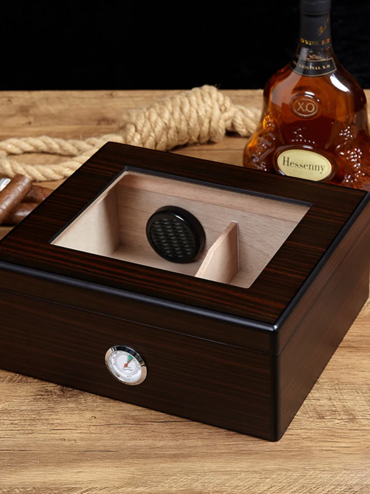 

Cigar Humidor Transparent Display Cigar Box Storage Moist Air Cabinet Storage Box
