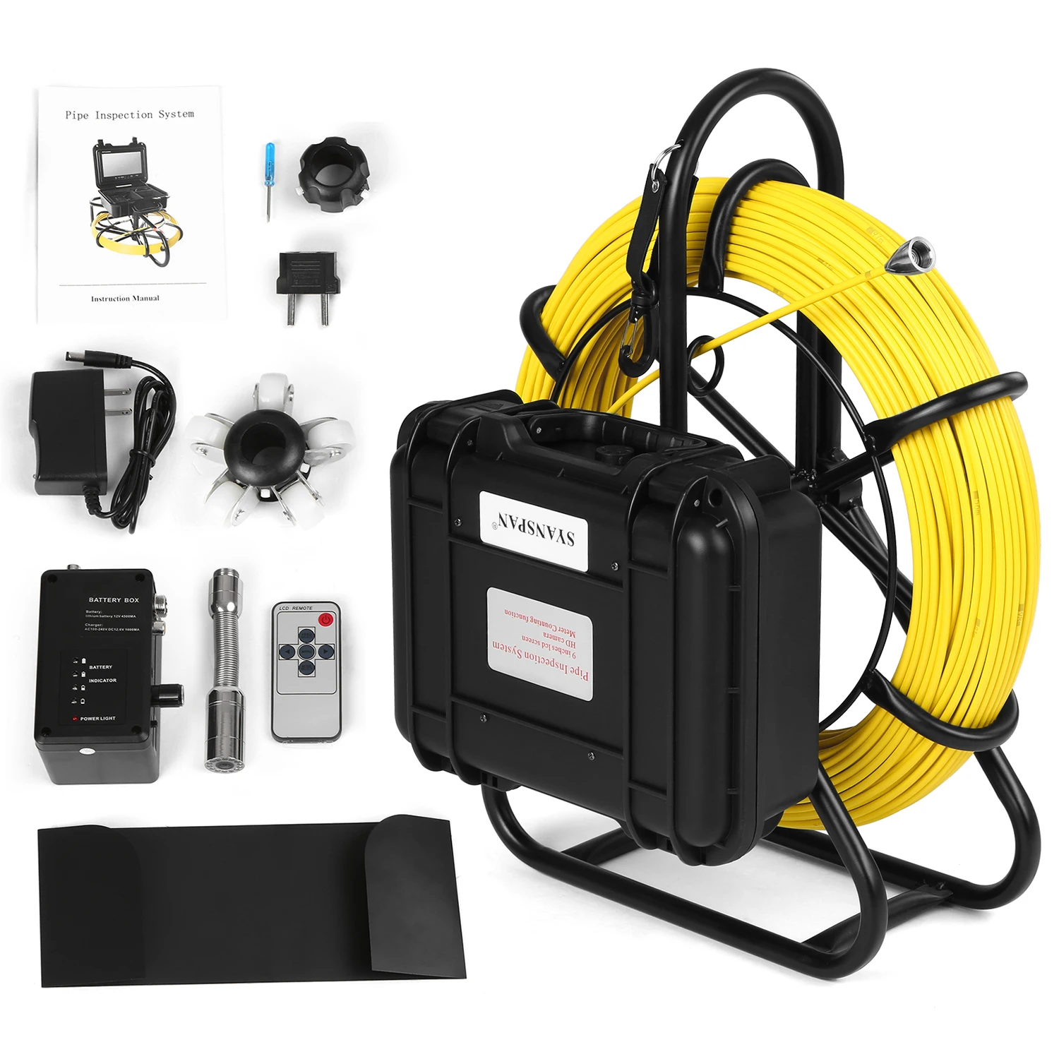 Камера для осмотра труб 9 дюймов 100 м сливная труба промышленный эндоскоп