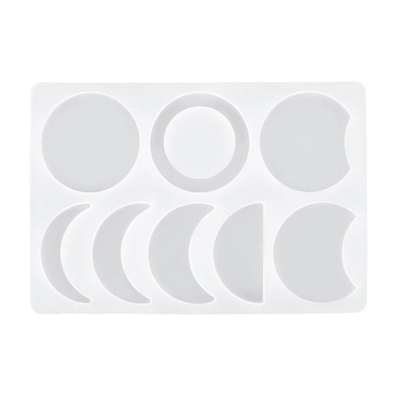 

D2TD Moon Phase Pendant Resin Molds Crescent Moon Full Moon Young Moon Quarter Moon Silicone Epoxy Mould for DIY Art Crafts