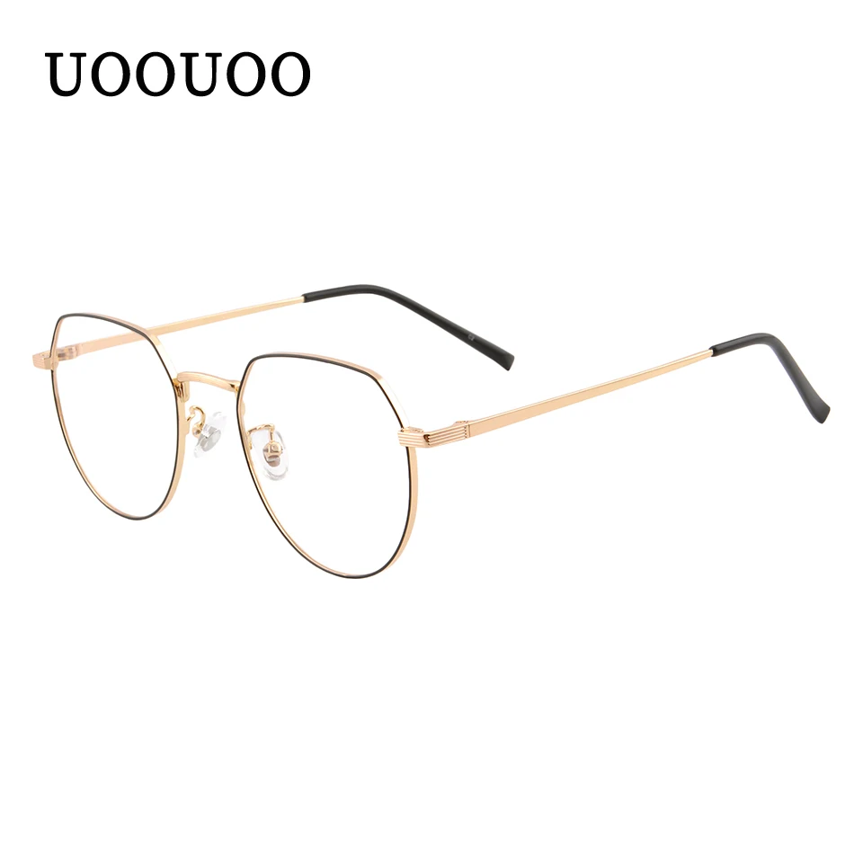Оправа для очков UOOUOO мужчин и женщин винтажная металлическая оправа с защитой от