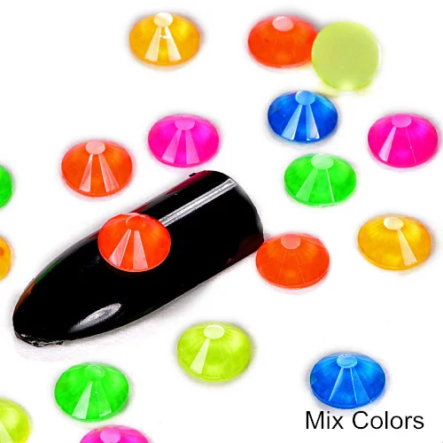 Mix Colors Лучшее качество стразы Красочные Неоновые стразы фосфоресцирующие электрические не горячей фиксации неоновые стразы s дизайн ногтей украшения F0170 - Цвет: Mix Colors