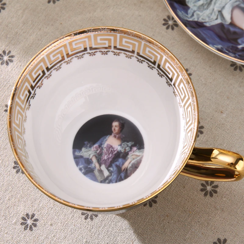 Роскошный чайный набор в стиле ретро с масляной картиной костяной китайский