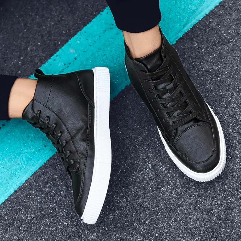 Zapatos De Hombre; зимние мужские ботинки; уличные Зимние ботильоны из искусственной кожи; мужские Нескользящие ботинки на шнуровке; кроссовки в британском стиле; большие размеры 44*1704
