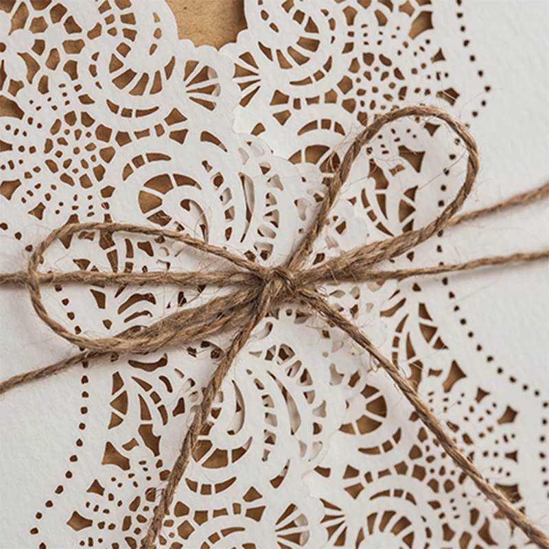 1 комплект дизайн цветочный узор Лазерная резка кружева свадебные приглашения