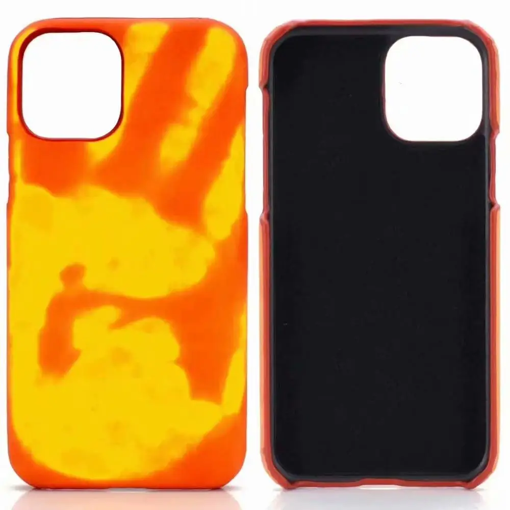 Чехол с термосенсором для iphone 11 Pro Max XS MAX XR X 8 7 6s Plus, термоиндукционный чехол для телефона Galaxy Note 10 Plus S10E - Цвет: Orange To yellow