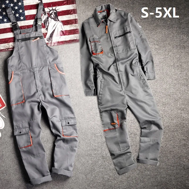 

Vintage Harajuka Mens Long Sleeve Cargo Overalls Zipper Fly Pocket Rompers Jumpsuit Fashion Loose Coveralls Casual Plus Size 5XL
