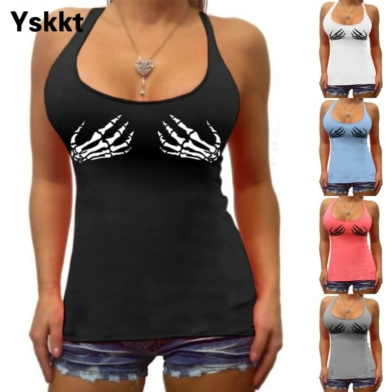 

Майка женская с принтом «Демон коготь», Модный повседневный топ без рукавов, однотонная Спортивная майка для спортзала, йоги, хлопковая Обл...