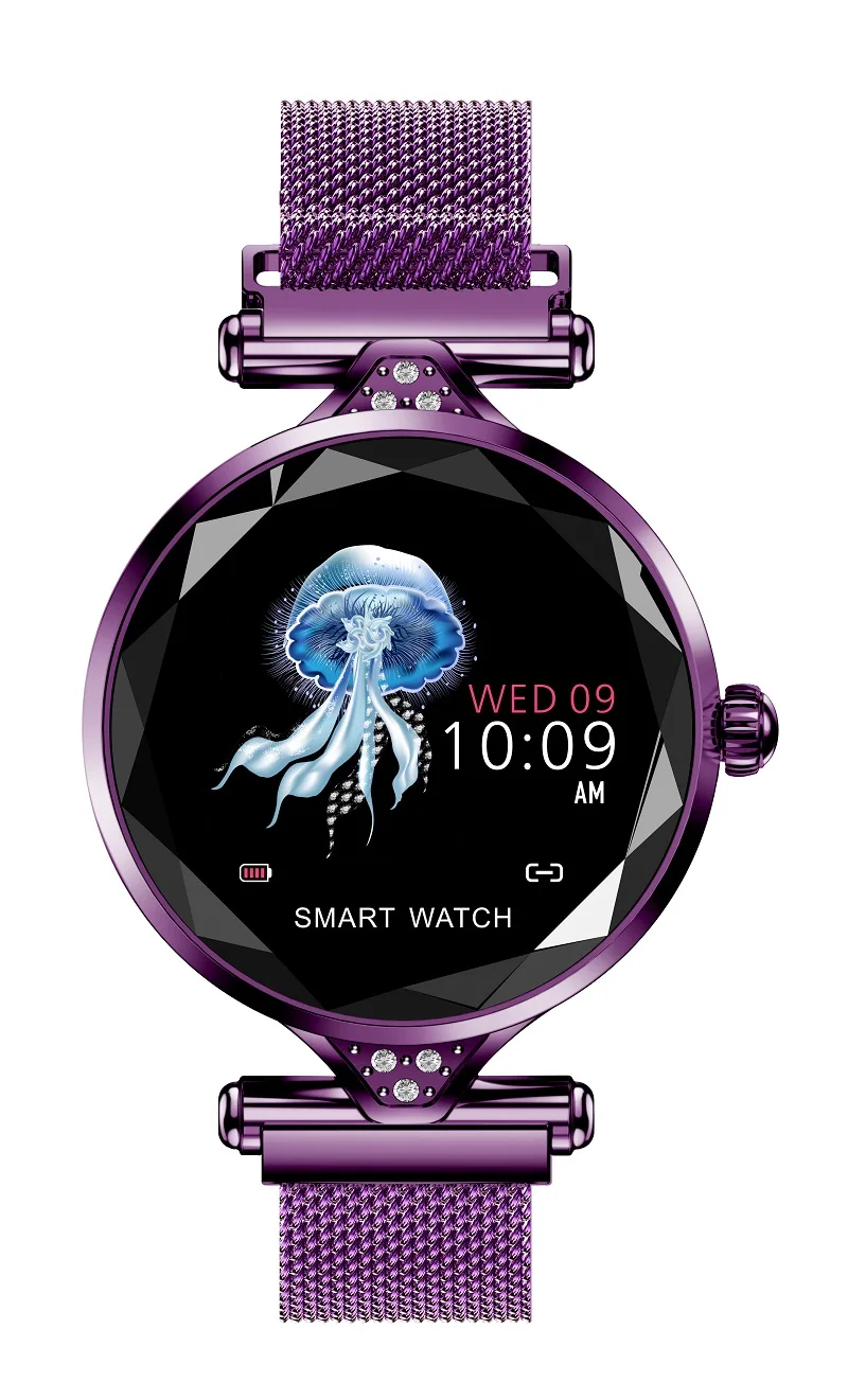 purple Femperna H1 Смарт часы для женщин IP67 24 часа продолжить Обнаружение сердечного ритма артериального давления тест для Android IOS - Цвет: purple