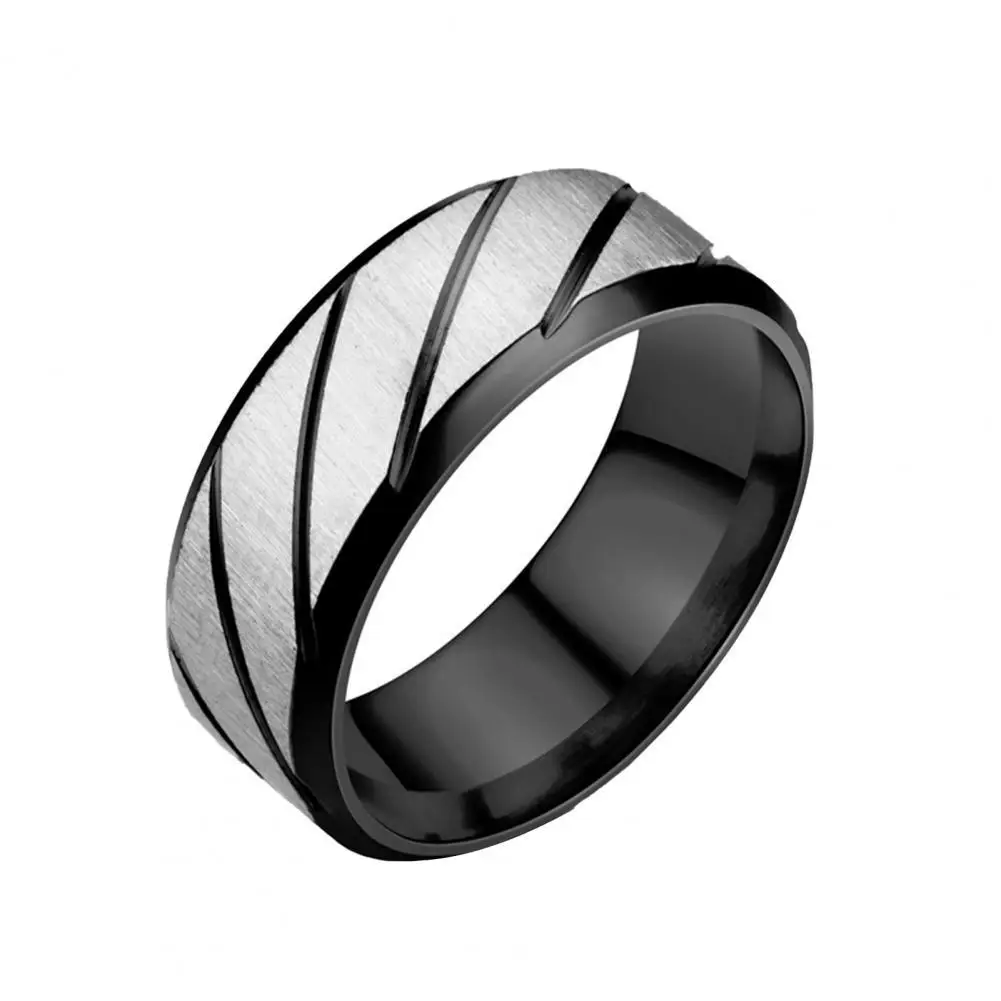 

50% Dropshipping!Couple ring twill pattern wild fine workmanship stainless steel geometric shiny unisex