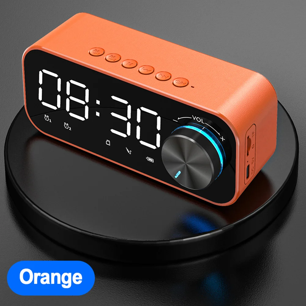 BT 5.0 cabinet speaker LED display night light 3-level adjustable brightness dual alarm volume control button TF Card |