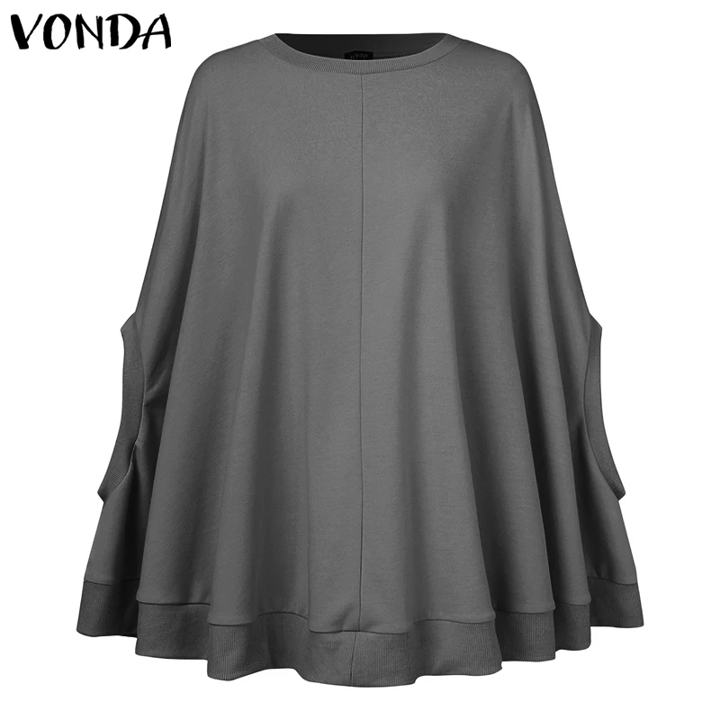 

Women'Blouse Long Sleeve Casual Tops 2021 VONDA Female Sweatshirts Shirts Spring Long Sleeve Shirts Tunic Plus Size S-5XL