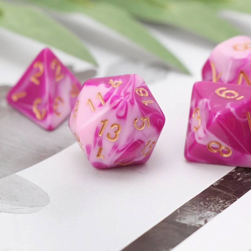 

X5QF 7pcs Sided Dice Set D4 D6 D8 D10 D12 D20 For RPG Poly Game