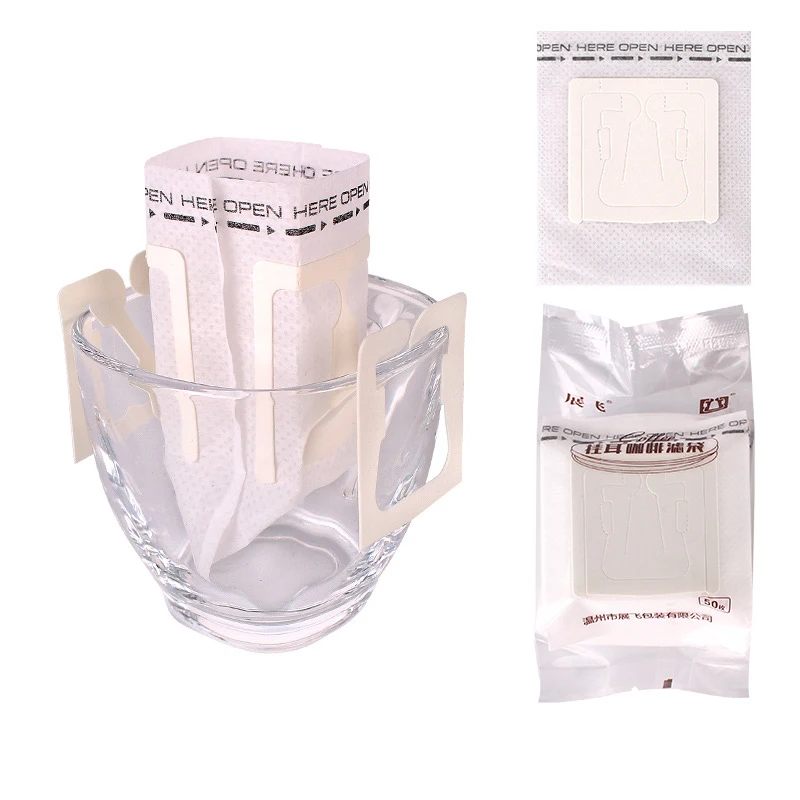 

25pcs/50pcs Portable Hanging Ear Style Coffee Filters Disposable Coffee Fliter Bags Eco-Friendly Paper Bag for dropshipping