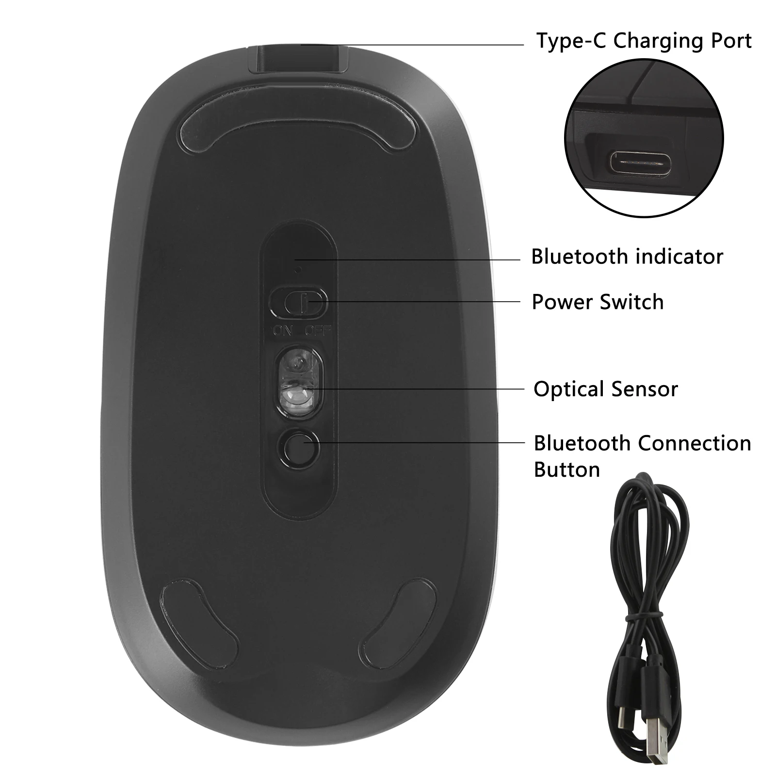 Беспроводная Бесшумная Bluetooth мышь X30 ультратонкая перезаряжаемая компьютерная