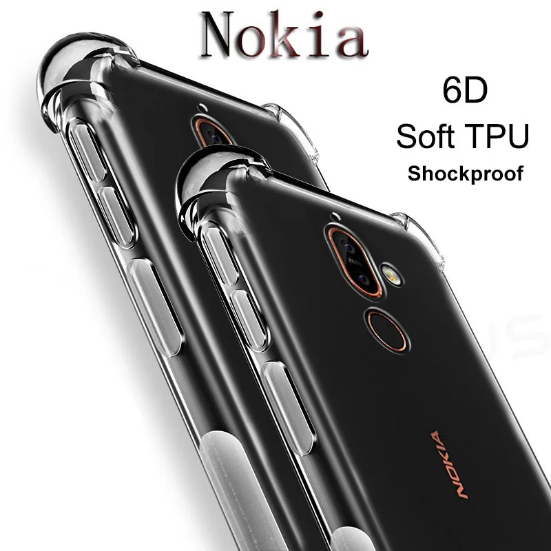 Для Nokia 2 1 3 5 6 7 Plus 8 Sirocco 360 градусов Полная защита прозрачный мягкий силиконовый
