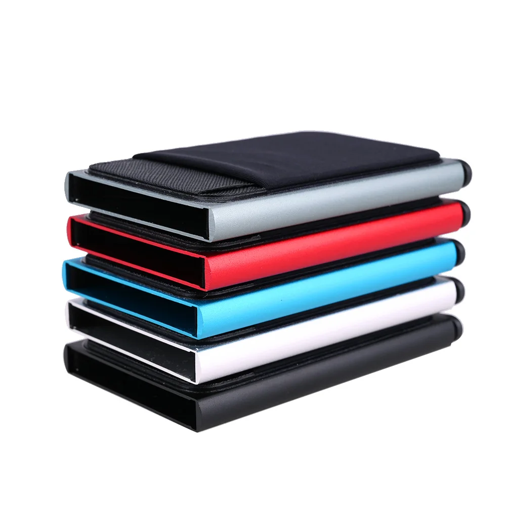 Gemeer кредитный держатель для карт чехол алюминиевый кошелек с эластичным задним