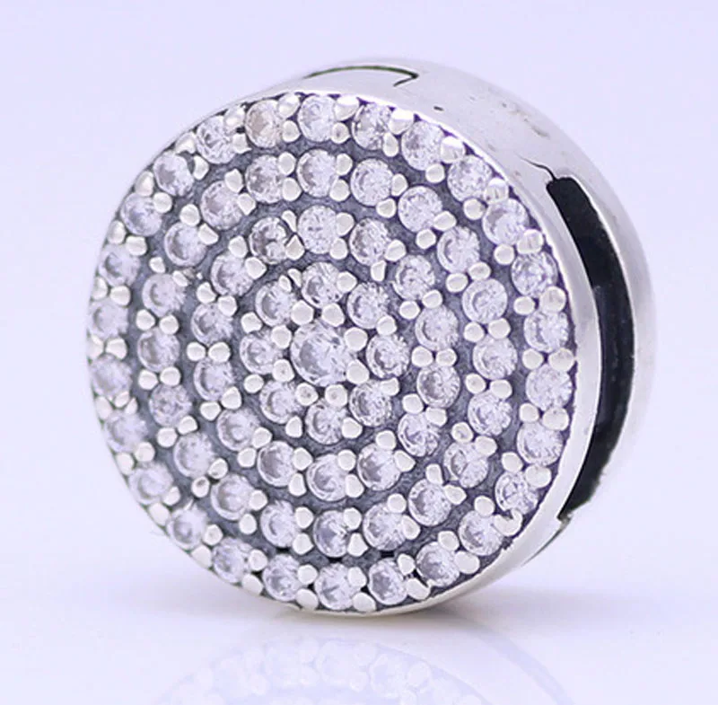 

S925 Silver Reflections Clip Beads Charms Round Crystal Crown Heart moon clover moon Beads Fit Original Pandora Women Bracelet