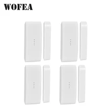 Wofea-detectores de Sensor magnético para puerta y ventana, dispositivo de seguridad inteligente para el hogar, GSM, WIFI, nuevo, 433MHz