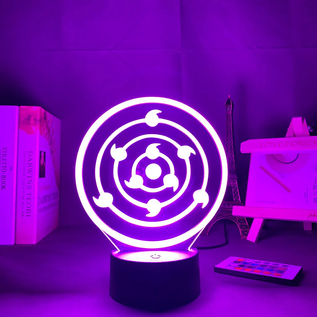

3D Night Lamp Narutoed Rinnegan Sharingan Cool Kids Night Light Led Color Changing Touch Sensor Light Sharingan led