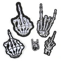 skull embroidery finger applique diy embroidery iron patch cloth for clothing embroidery applique for emblem decoration