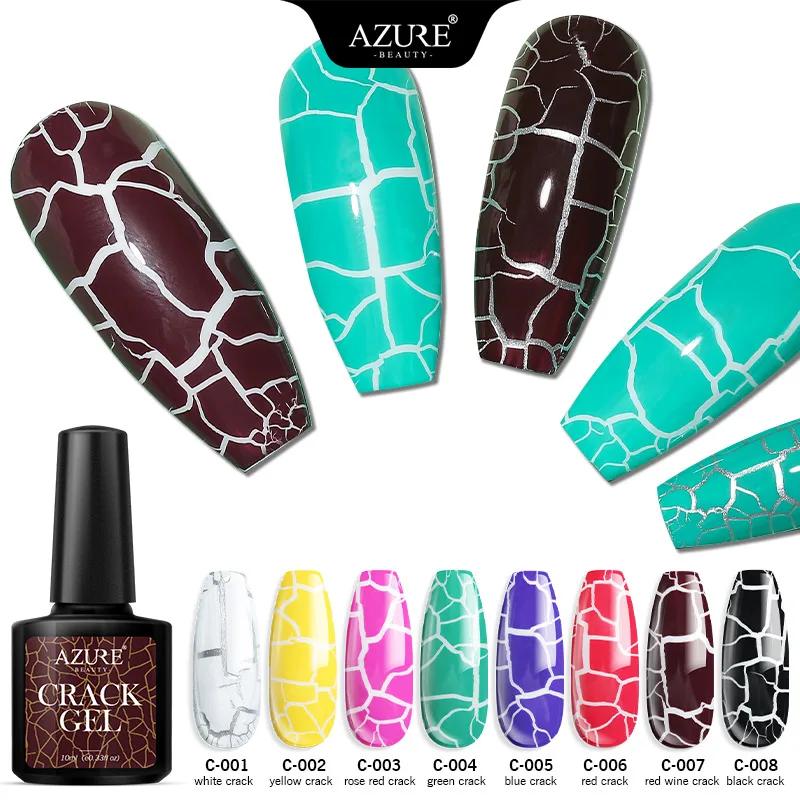 AZURE BEAUTY 8 шт./лот ноготь с эффектом трещин Гель лак набор для дизайна ногтей кракле