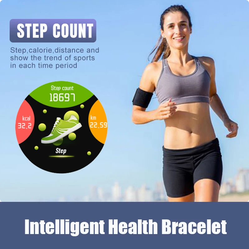 

Smart Wristband Full Display Smart Watch Heart Rate Fitness Tracker Blood Pressure Blood Oxygen Pedometer Sports Health Bracelet