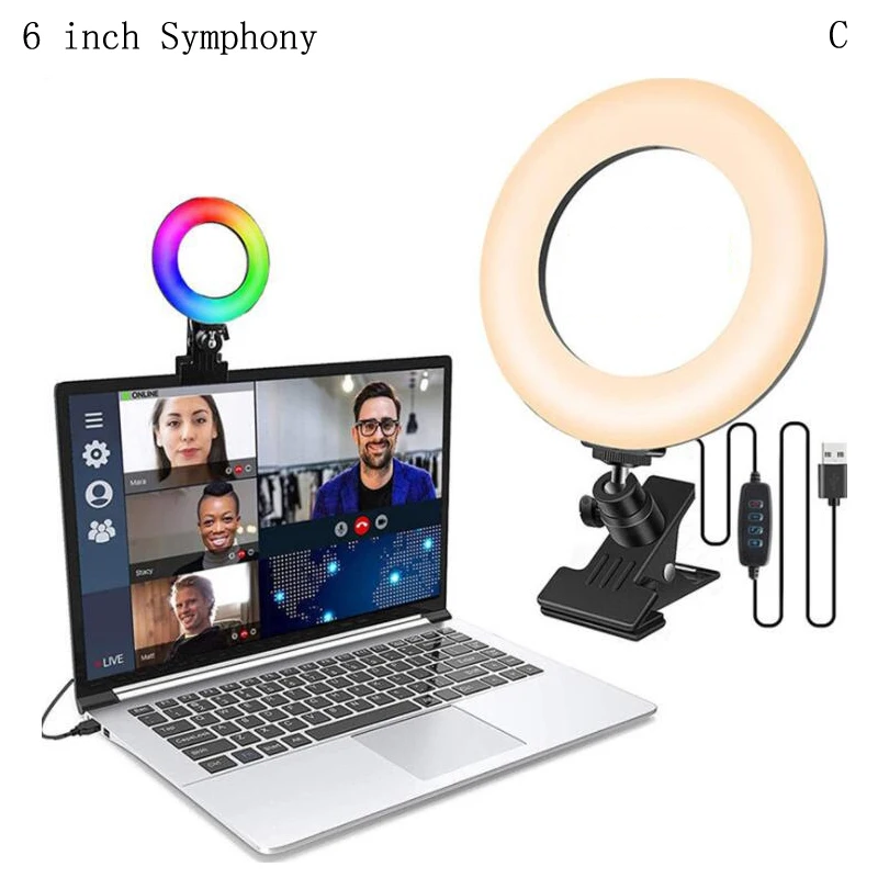 

NEW LED Night Light 6-inch 5V USB White RGB Decoration Ring Lamp For LED Live FIll Lamp Atmosphere Nightlight