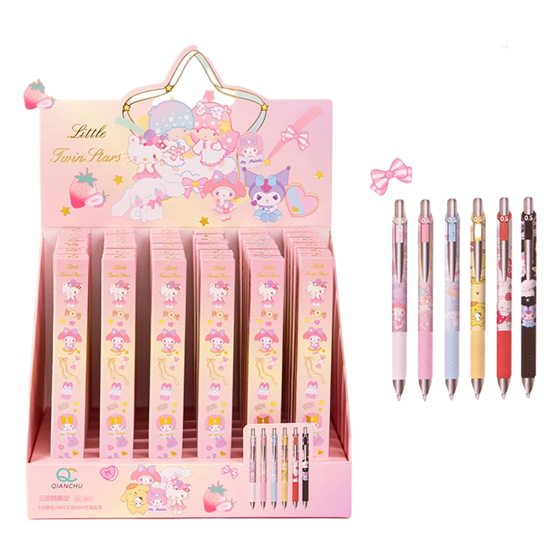 

Kawaii Kuromi Melody Cinnamoroll Blind Box Pen Cute Creative Sanrio Student Cartoon Press Pen Random Box Black Send One Randomly