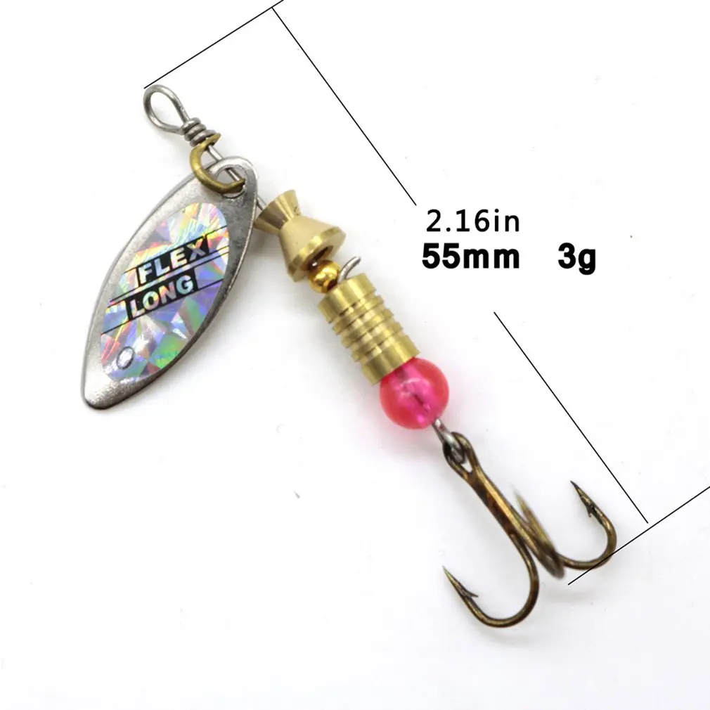 

10Pcs/Set Sequins Spinner Fishing Lures with Hook, Lifelike Rotating Metal Fishing Bait Crankbaits Set
