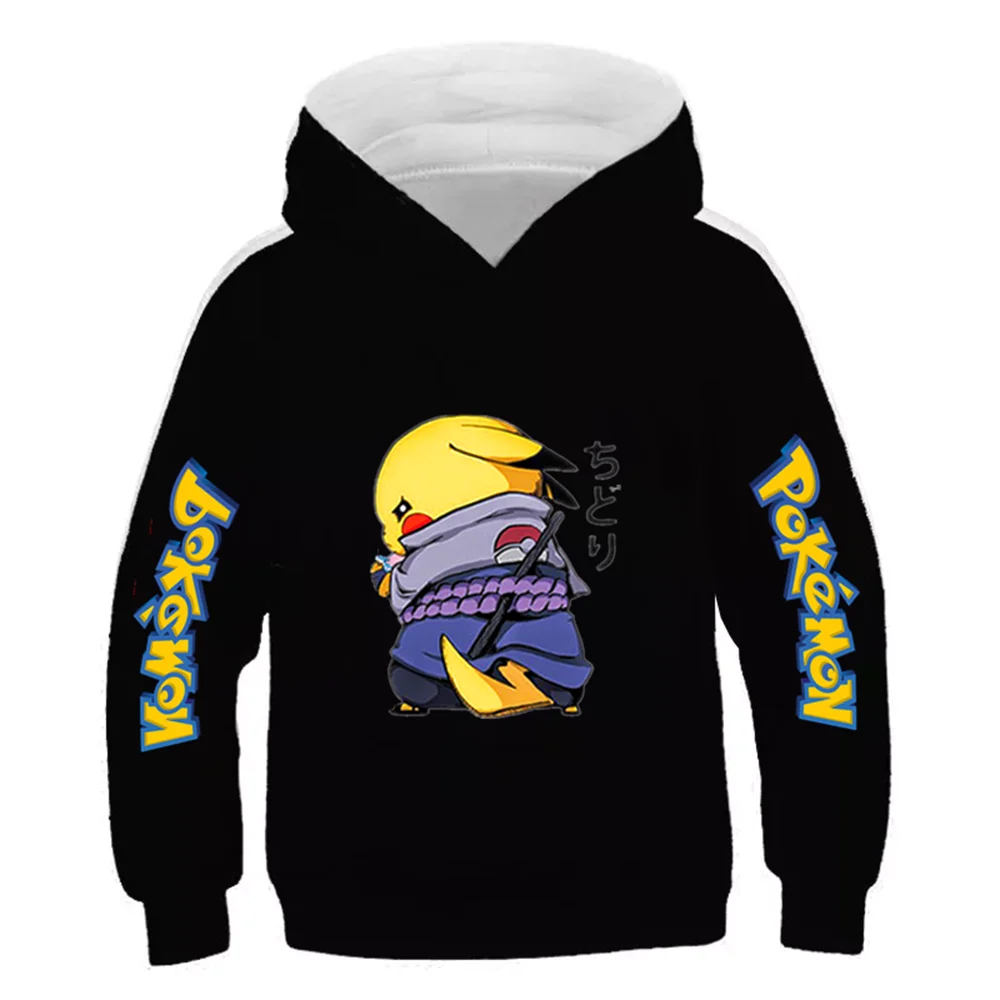 

Kids Pikachu Boys' Hoodie Long Sleeve Kids Sweatshirt Girls Tops Cartoon Casual Pokemon Clothes Streetwear